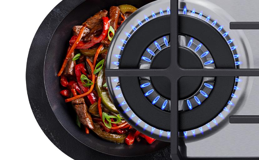 Мощная WOK-конфорка с&nbsp;двойным пламенем мощностью 3800&nbsp;Вт