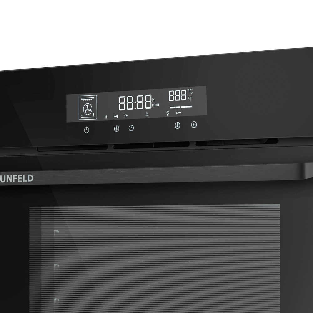 Электрический  черный духовой шкаф 60 см с режимом конвекции