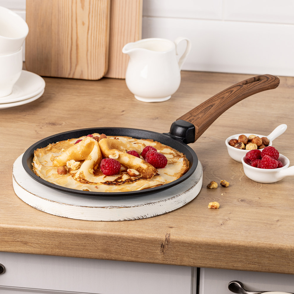 Сковорода блинная MAUNFELD ALVA MF22LV01PP из литого алюминия, 22 см