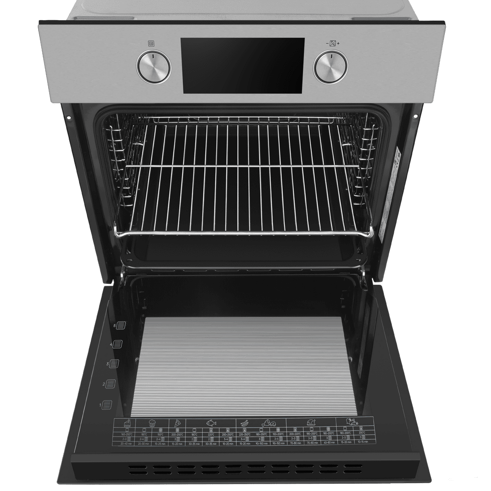 Электрический серый духовой шкаф 60 см с режимом конвекции