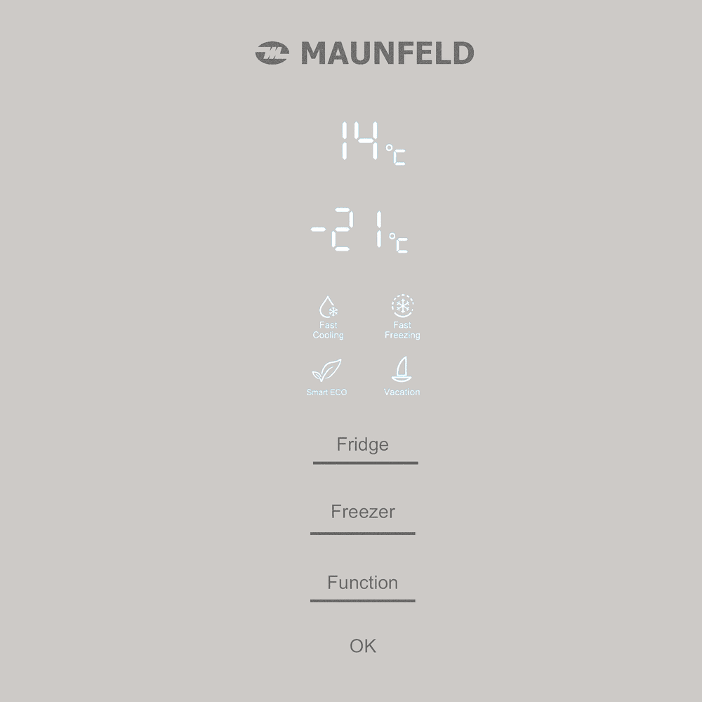 Холодильник MAUNFELD MFF200NFBG Matt Inverter