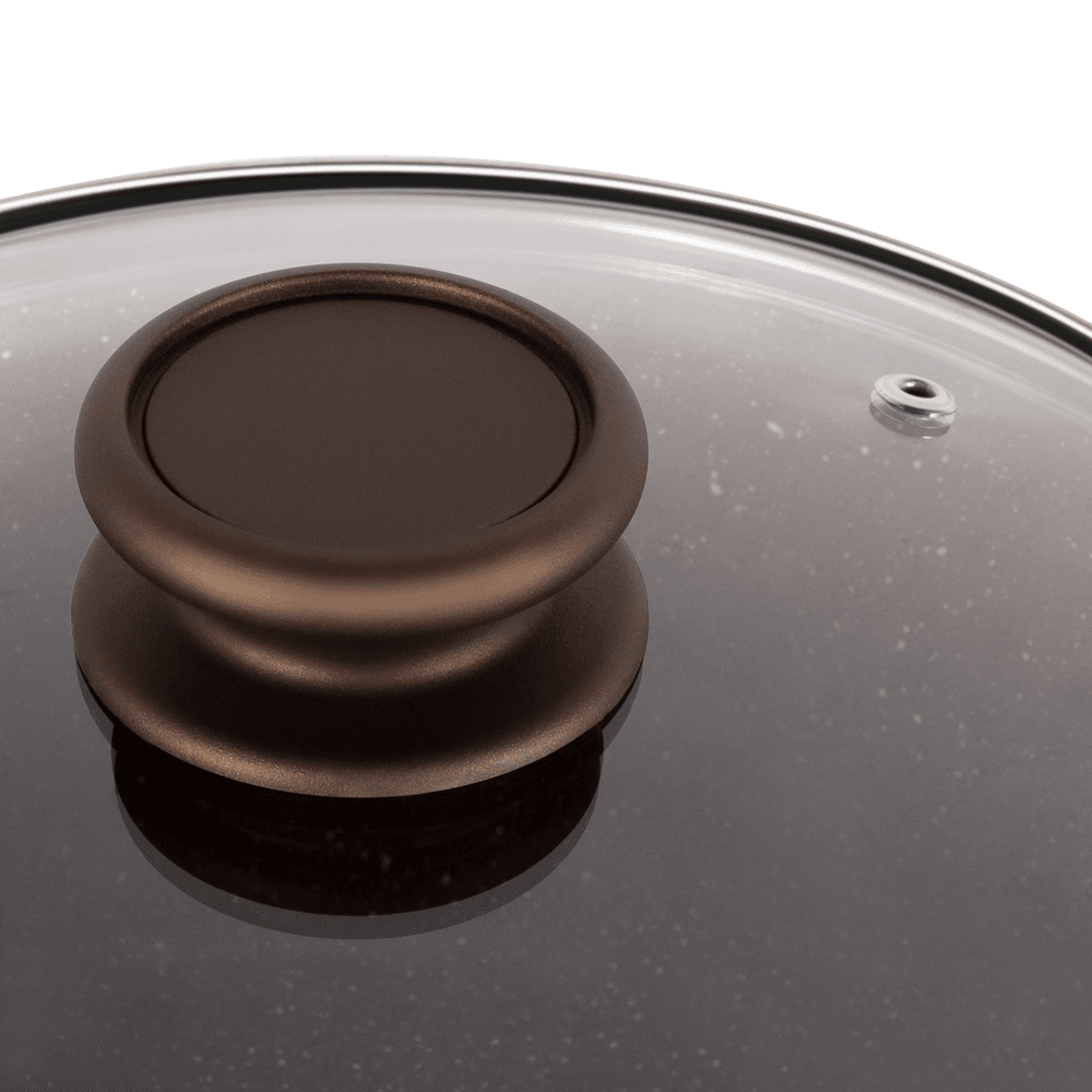 Кастрюля MAUNFELD CARMEL MF26CRM01CR из литого алюминия со стеклянной крышкой, 26 см, 5 л