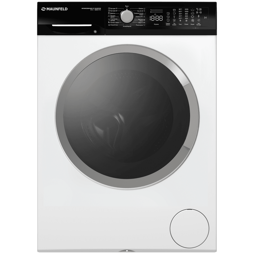Стиральная машина с инвертором и паром MAUNFELD MFWM128WH400 ST INVERTER