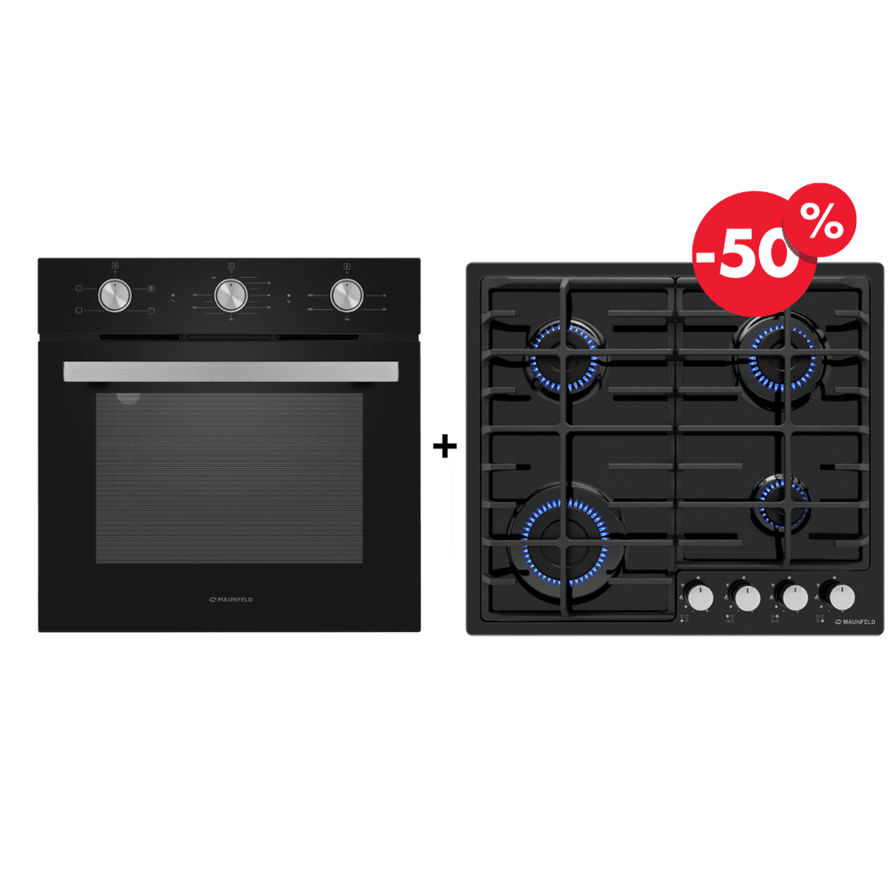 Шкаф духовой электрический MAUNFELD AEOF6060B + EGHE.64.6CB/G СКИДКА-50%