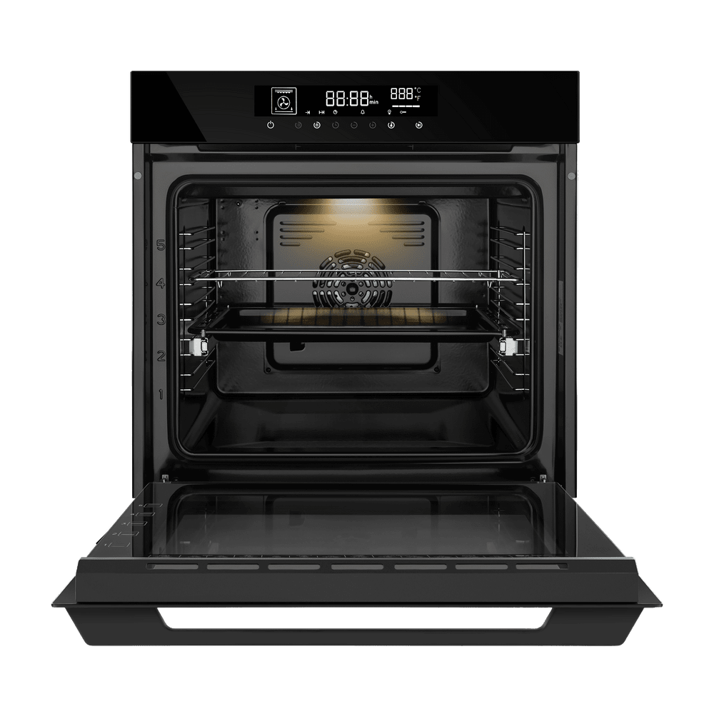 Электрический  черный духовой шкаф 60 см с режимом конвекции