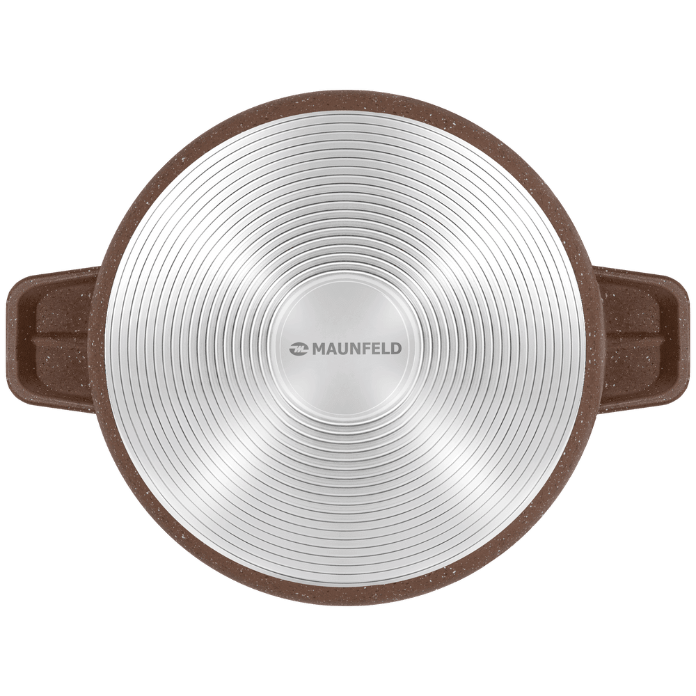 Кастрюля MAUNFELD CARMEL MF26CRM01CR из литого алюминия со стеклянной крышкой, 26 см, 5 л