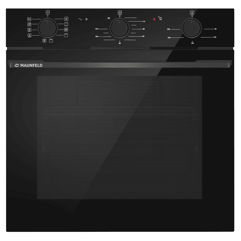 Электрический  черный духовой шкаф 60 см с режимом конвекции