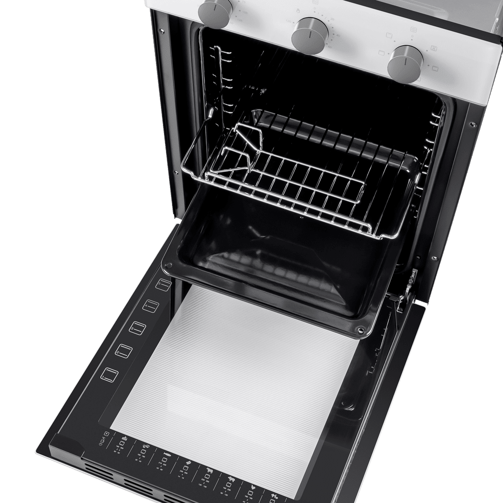 Электрический  белый духовой шкаф 45 см с режимом конвекции