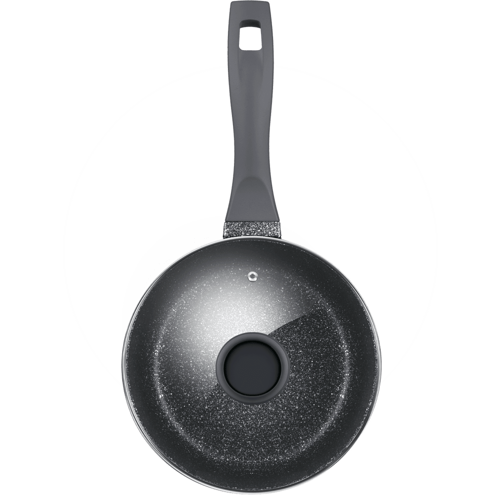 Ковш MAUNFELD GRETA MF18GRTT01SP из литого алюминия со стеклянной крышкой, 18 см, 1,6 л