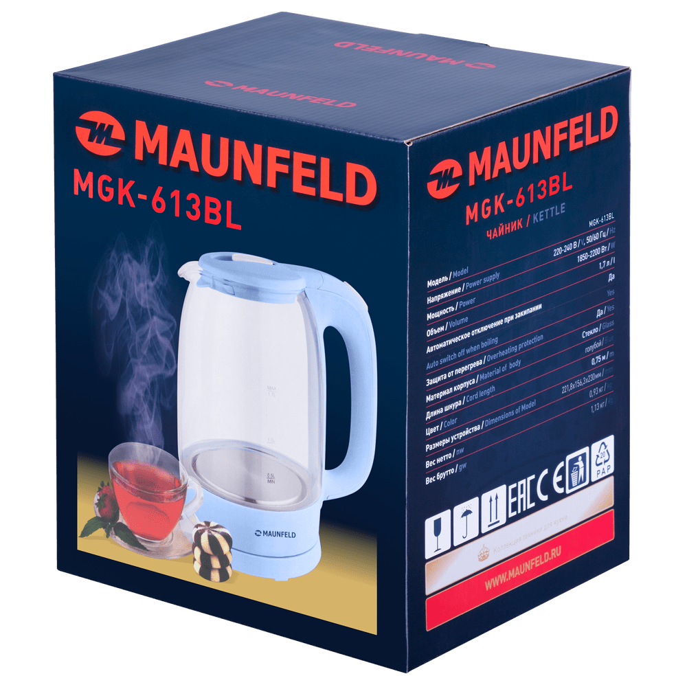 Чайник MAUNFELD MGK-613BL