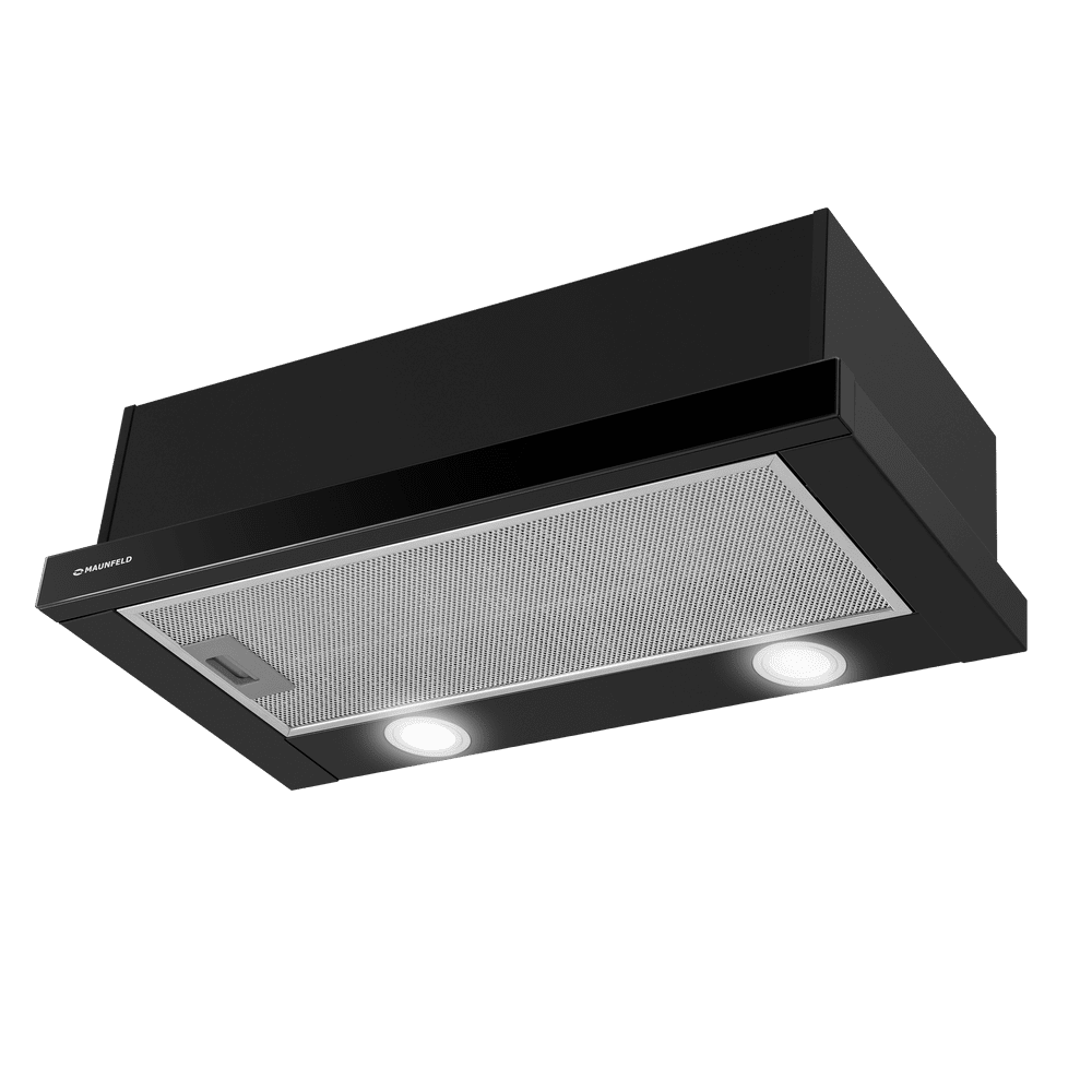 Телескопическая черная вытяжка 60 см с кнопочным управлением