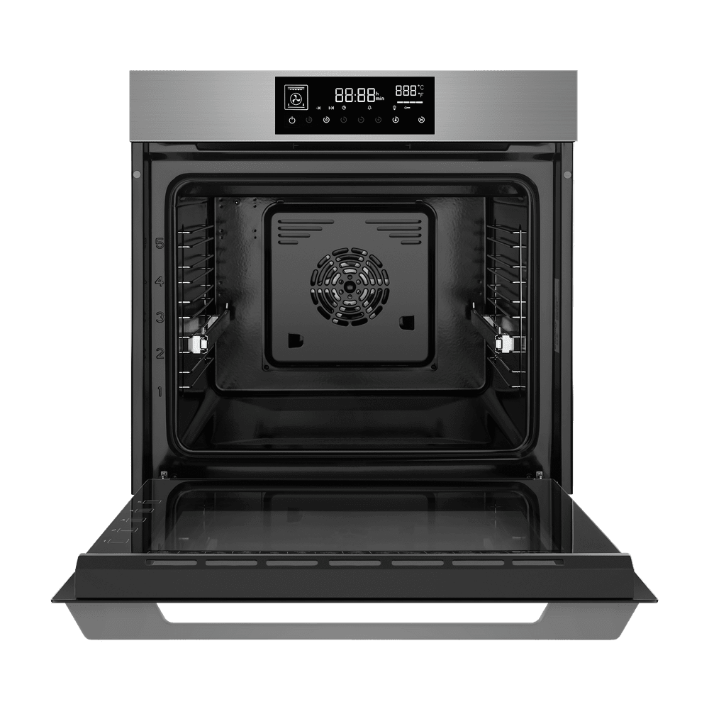 Электрический серый духовой шкаф 60 см с режимом конвекции