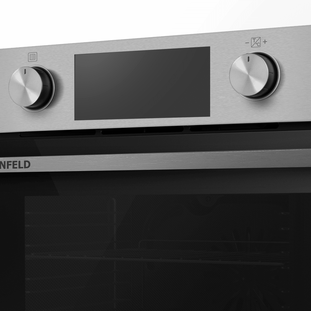 Электрический серый духовой шкаф 60 см с режимом конвекции