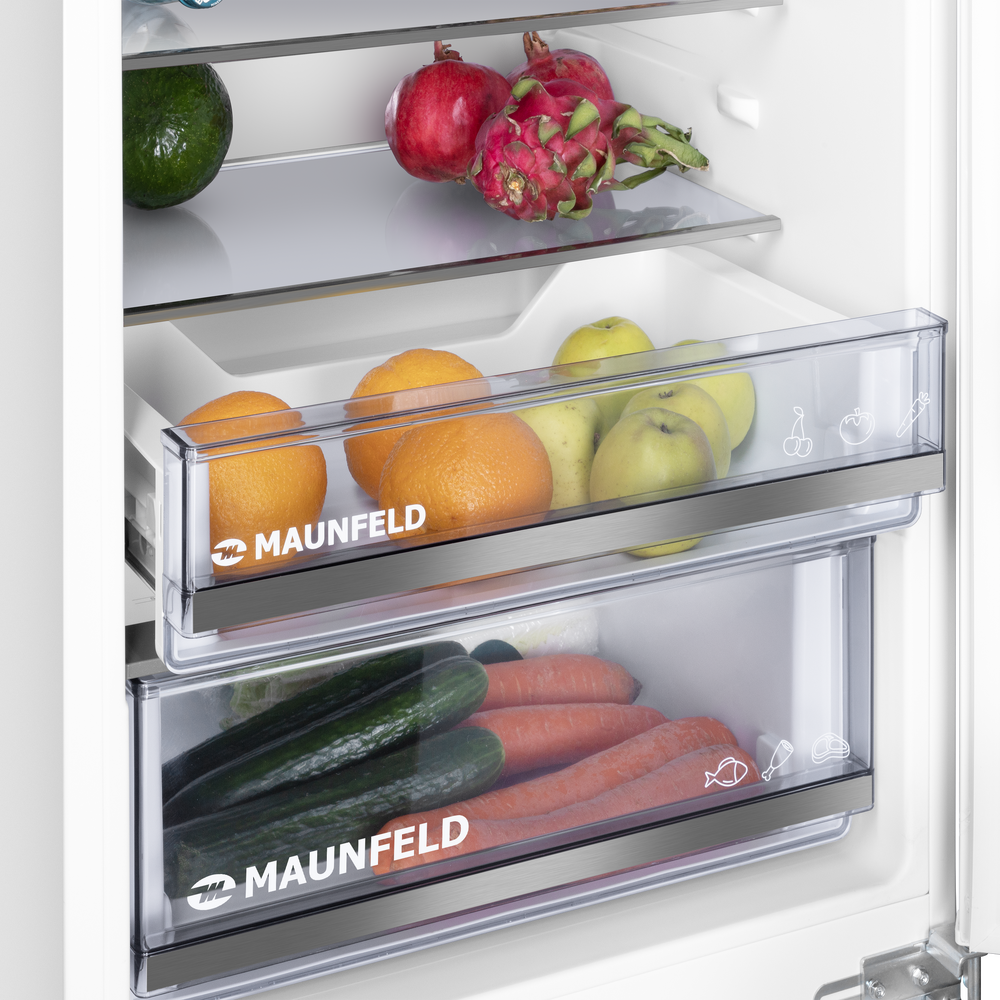 Холодильник-морозильник встраиваемый MAUNFELD MBF193SLFWGR Inverter