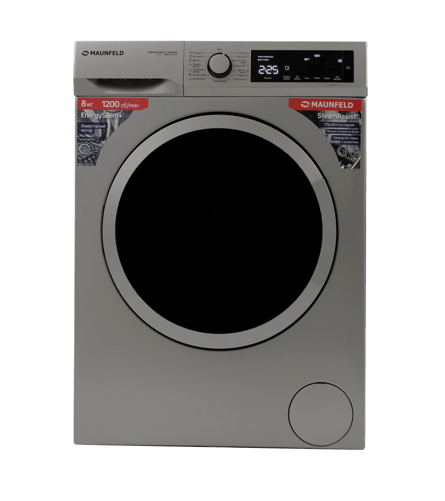 Стиральная машина с инвертором и паром MAUNFELD MFWM128SL400 ST INVERTER