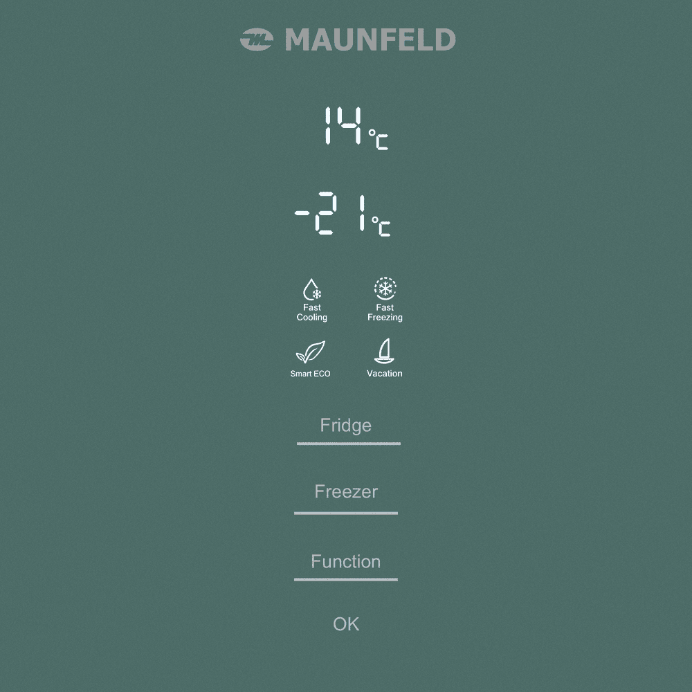 Холодильник MAUNFELD MFF200NFGN Matt Inverter