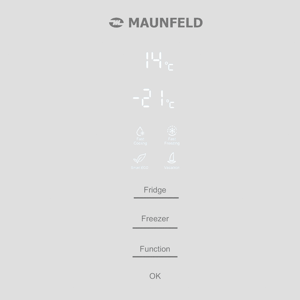 Холодильник MAUNFELD MFF185NFW Matt Inverter