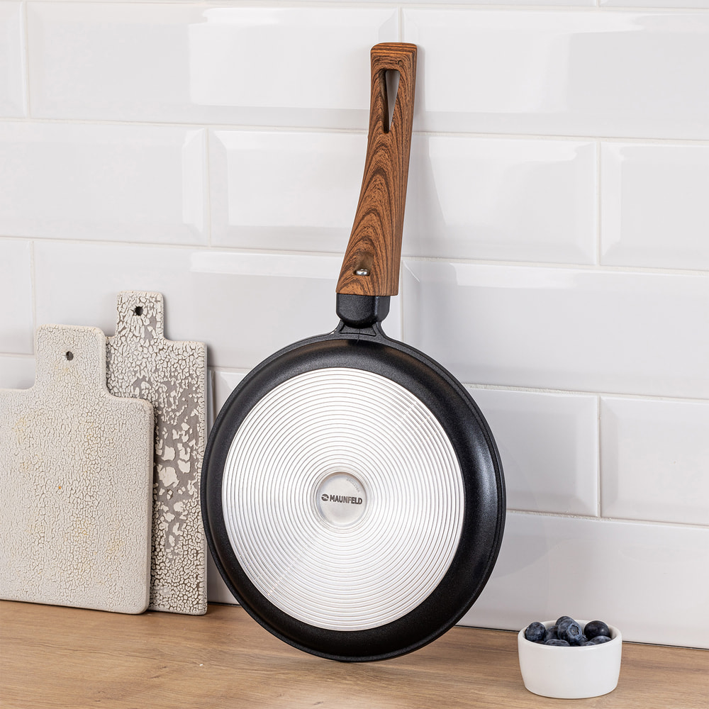 Сковорода блинная MAUNFELD ALVA MF22LV01PP из литого алюминия, 22 см