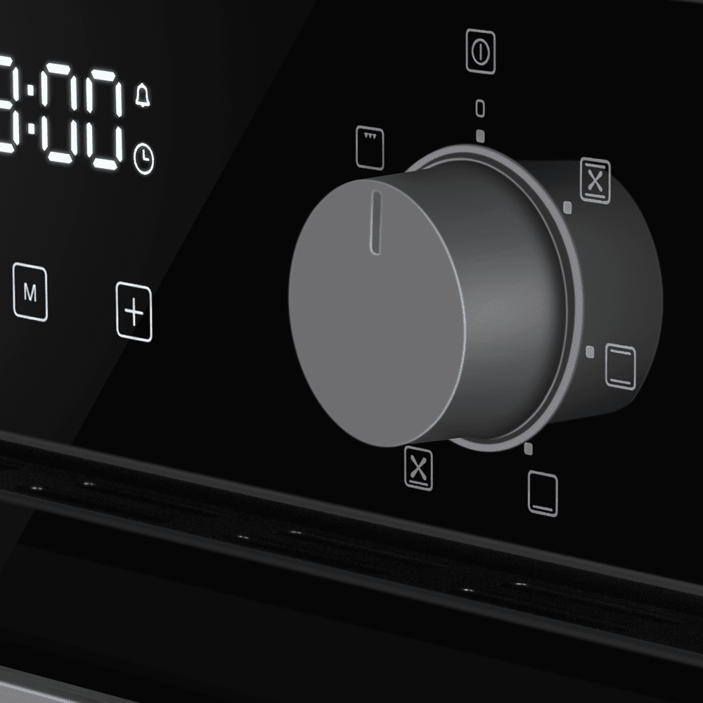 Электрический  черный духовой шкаф 45 см с режимом конвекции