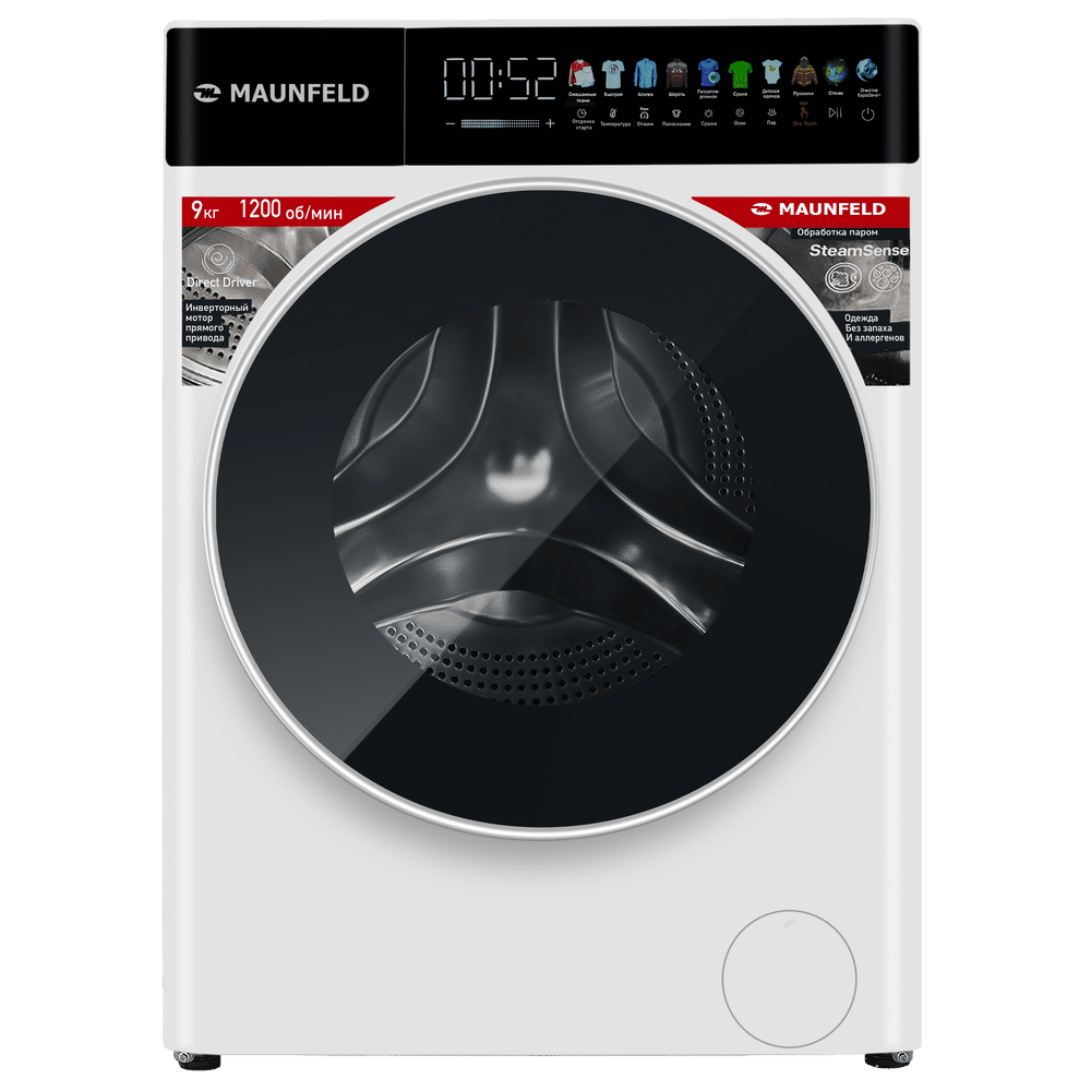 Стиральная машина c инвертором и паром MAUNFELD MFWM129WH05