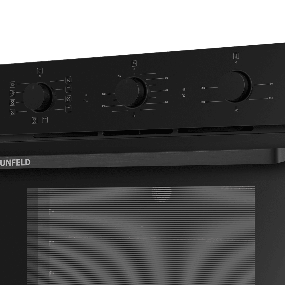 Электрический  черный духовой шкаф 60 см с режимом конвекции