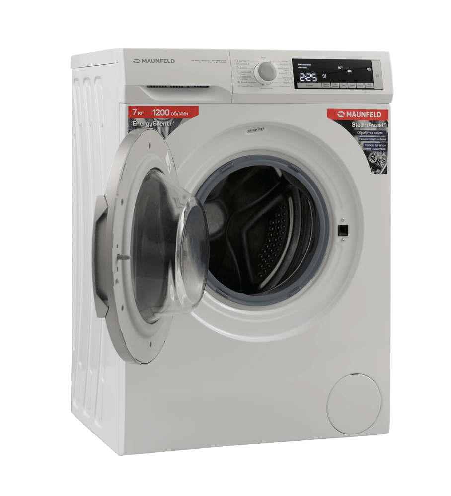 Стиральная машина с инвертором и паром MAUNFELD MFWM127WH200 ST INVERTER SLIM