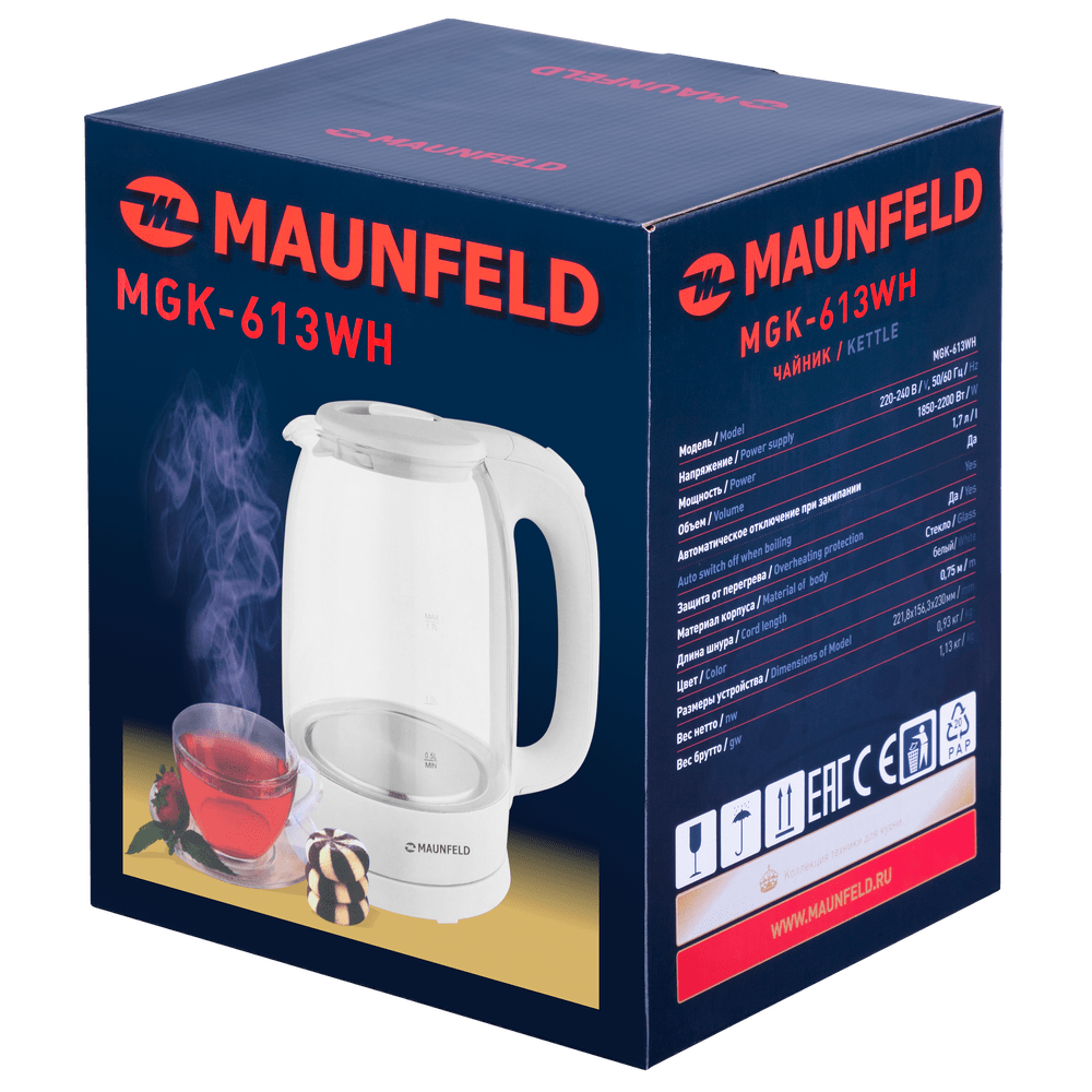 Чайник MAUNFELD MGK-613WH