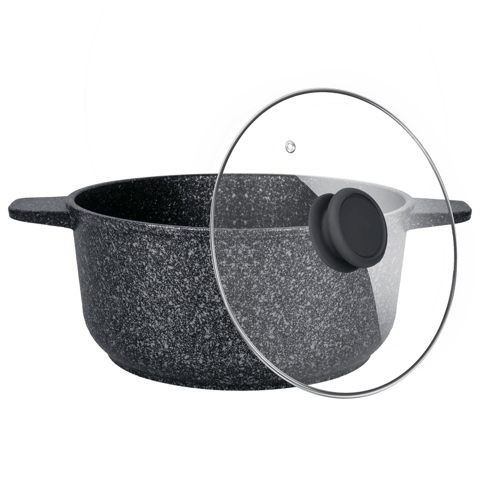 Кастрюля MAUNFELD GRETA MF24GRTT01CR из литого алюминия со стеклянной крышкой, 24 см, 4 л