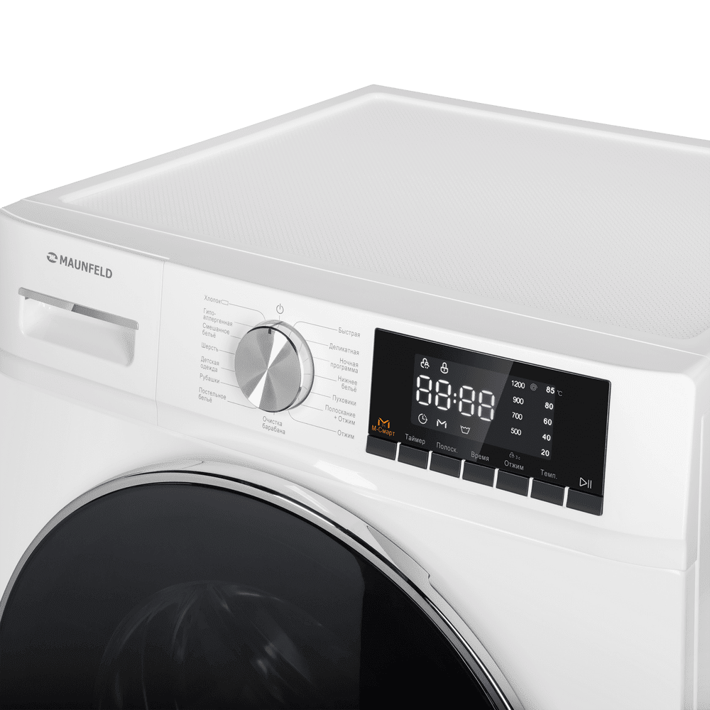 Стиральная машина c инвертором и паром MAUNFELD MFWM127IWH02