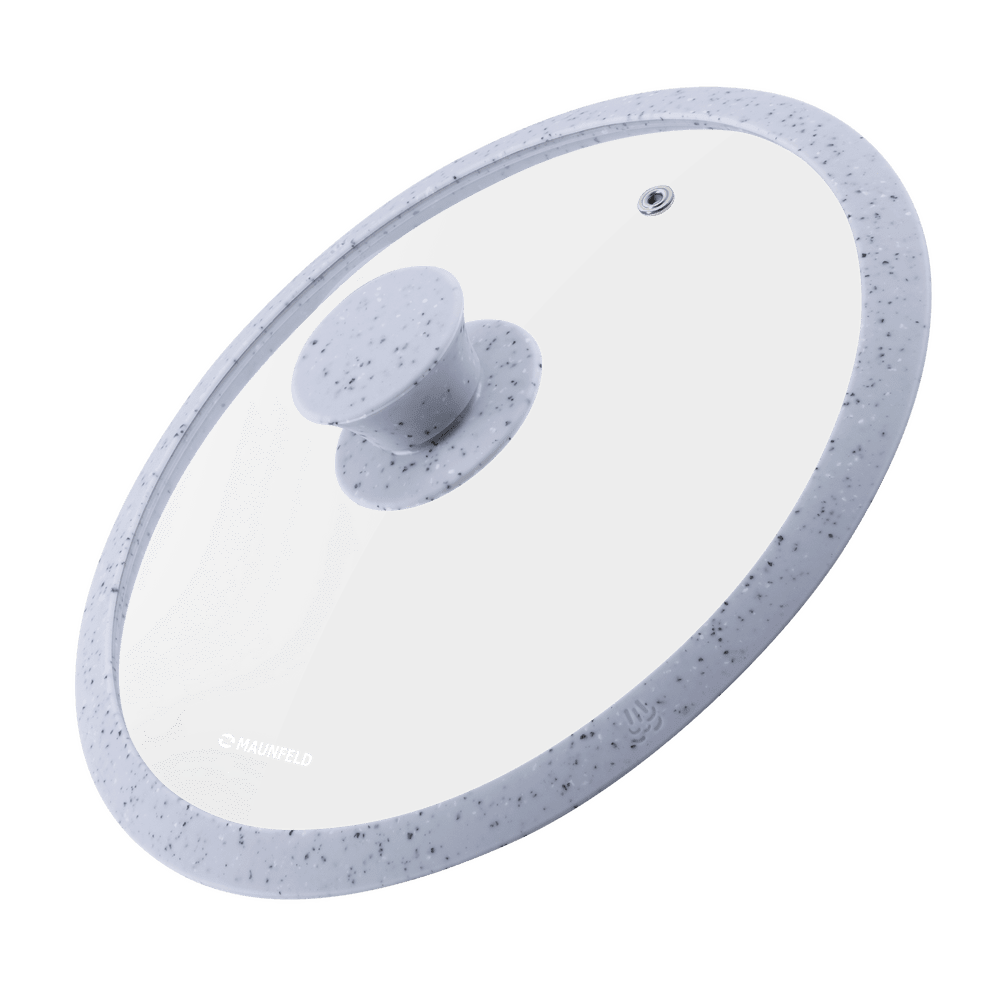 Крышка стеклянная MAUNFELD TRINITY MGL26SMLG с силиконовым ободком и ручкой, 26 см