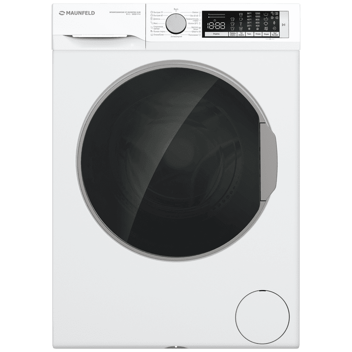 Стиральная машина с инвертором и паром MAUNFELD MFWM128WH300 ST INVERTER SLIM