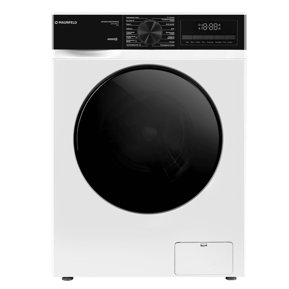 Стиральная машина с инвертором и паром MAUNFELD MFWM128ISTWH054