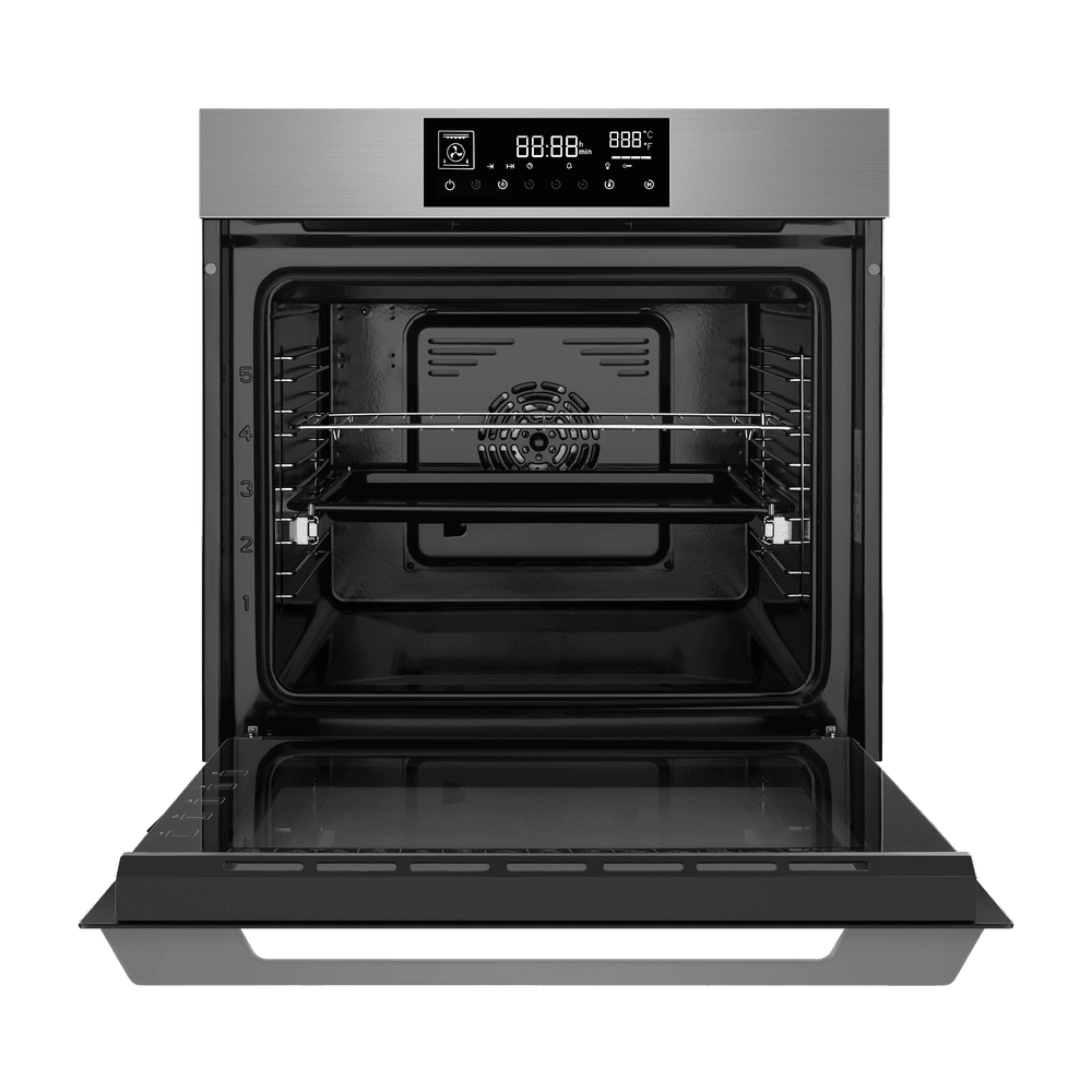 Электрический серый духовой шкаф 60 см с режимом конвекции