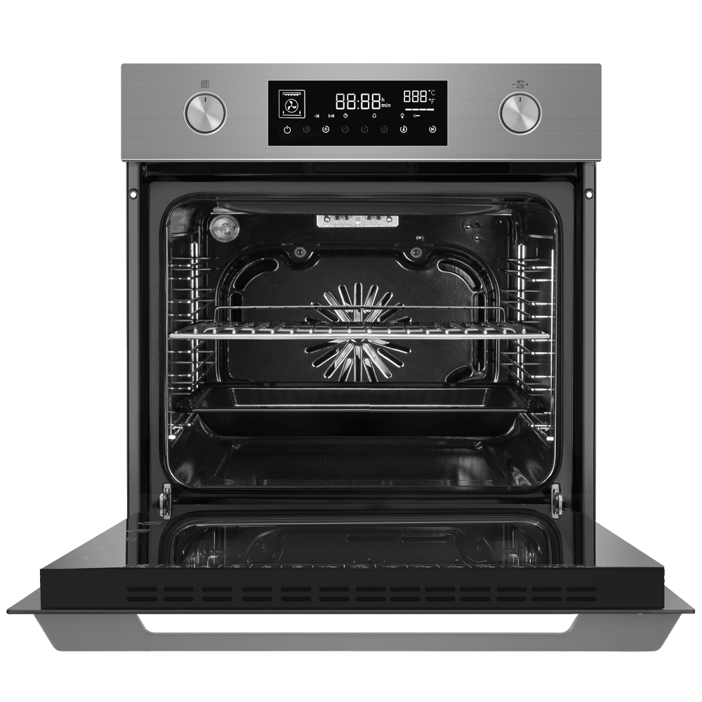 Электрический серый духовой шкаф 60 см с режимом конвекции