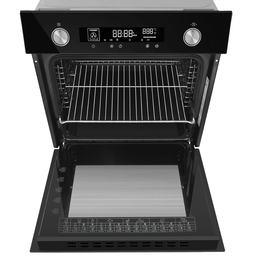 Электрический черный духовой шкаф 60 см с режимом конвекции