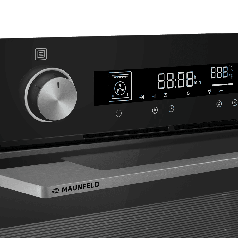 Электрический черный духовой шкаф 60 см с режимом конвекции