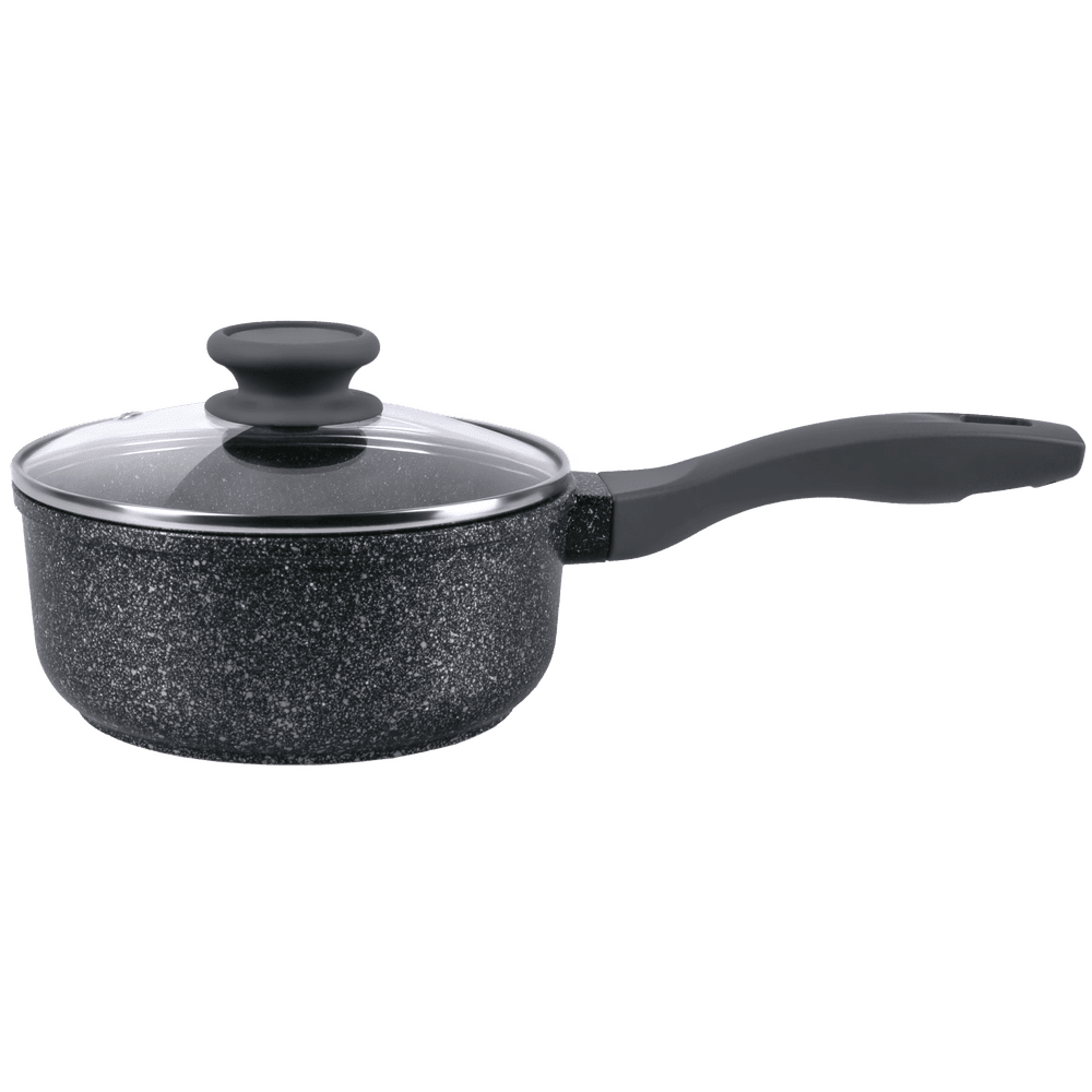 Ковш MAUNFELD GRETA MF18GRTT01SP из литого алюминия со стеклянной крышкой, 18 см, 1,6 л