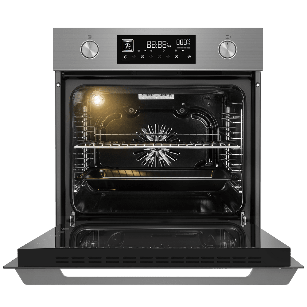 Электрический серый духовой шкаф 60 см с режимом конвекции